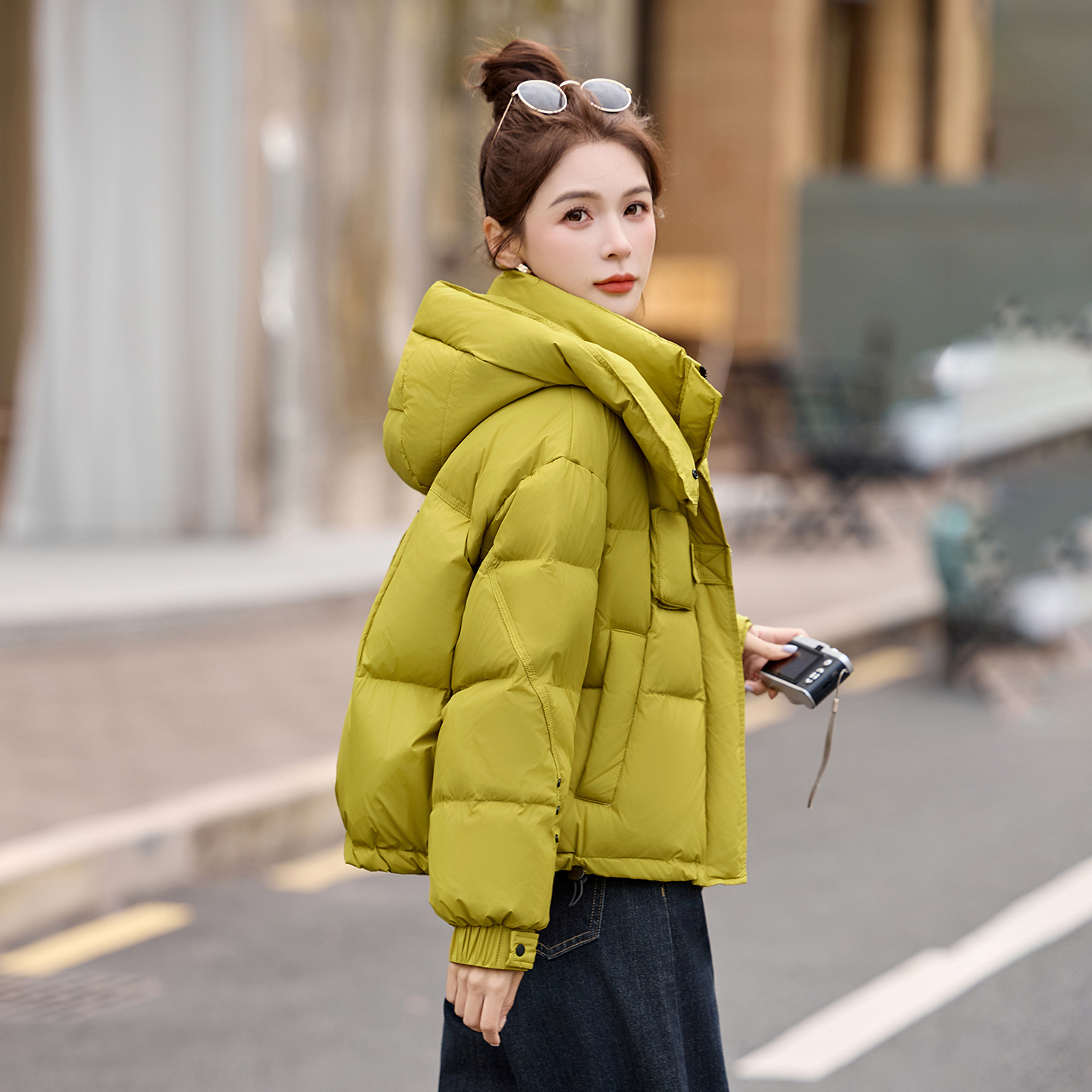 保暖连帽小个子羽绒服外套