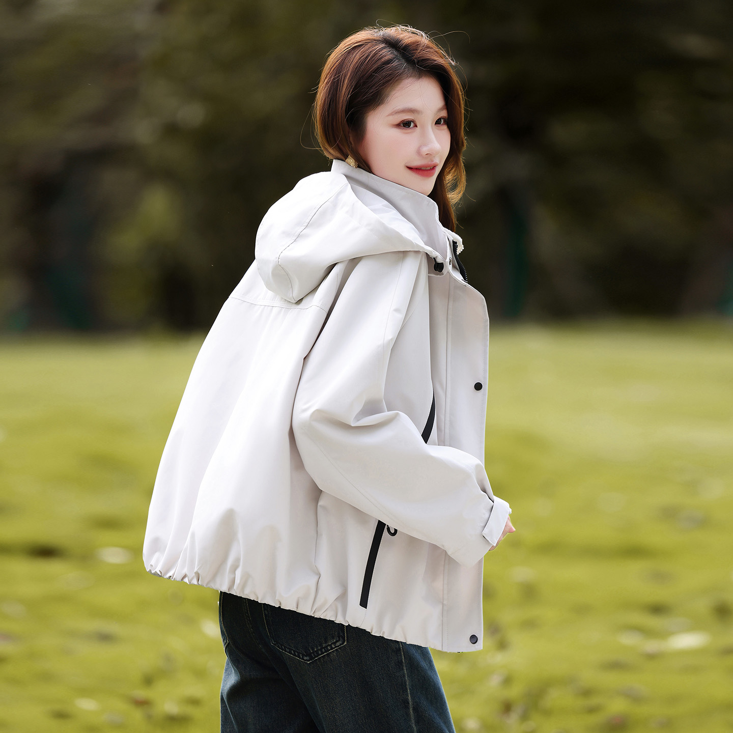 加绒加厚两件套棉衣风衣