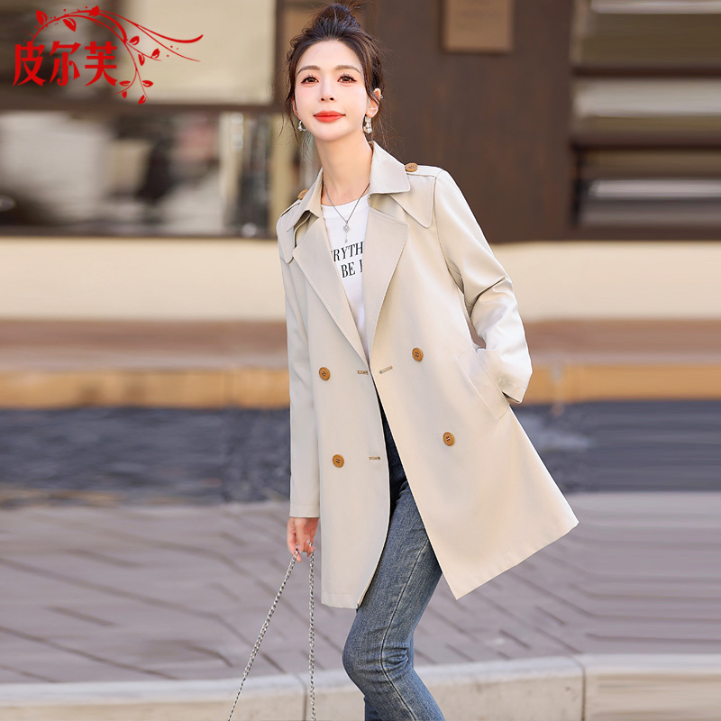 英伦风洋气品牌爆款风衣中长款