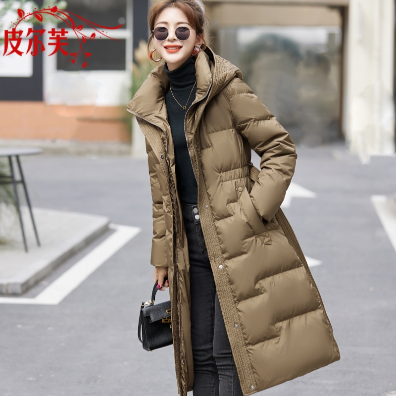 欧货加厚保暖过膝长款羽绒服女