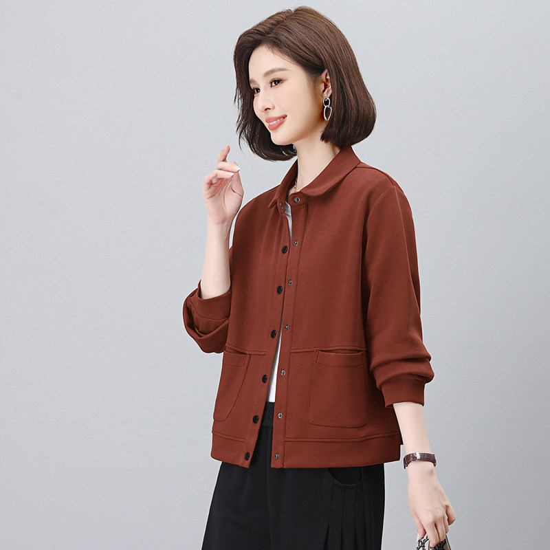 中老年短款开衫卫衣外套女2026春季新款休闲好看妈妈装棒球服上衣