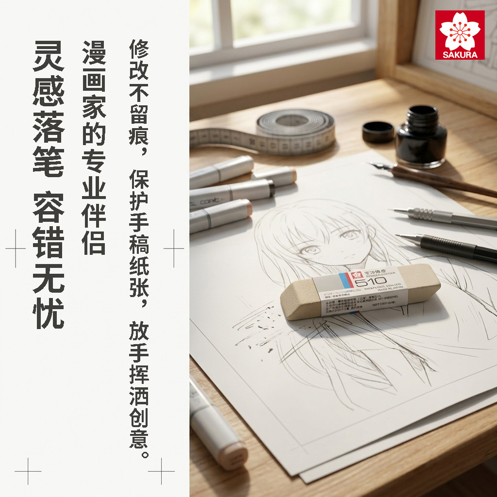 日本樱花磨砂半沙橡皮擦