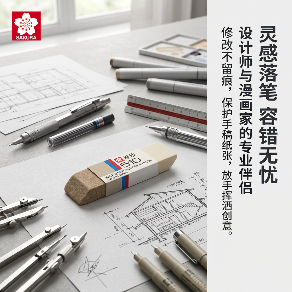 日本樱花磨砂半沙橡皮擦