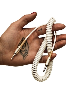 适用MARSHALL马歇尔音频线stanmore2音箱连接线3.5mm音频线蓝牙音响耳机弹簧连接线公对公手机电脑AUX音频线