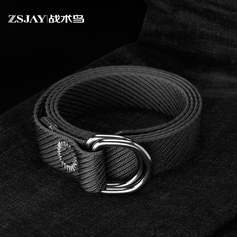 双环扣运动尼龙休闲风帆布腰带