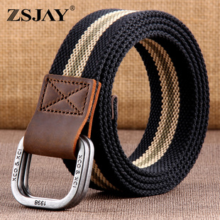 战术鸟藏宝图丨加厚布料双环扣皮带男帆布腰带学生牛仔工装裤带长