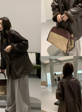 F.THREE三姐妹-实穿百搭加厚羊羔毛保暖外套风衣(配腰绳)99226-1