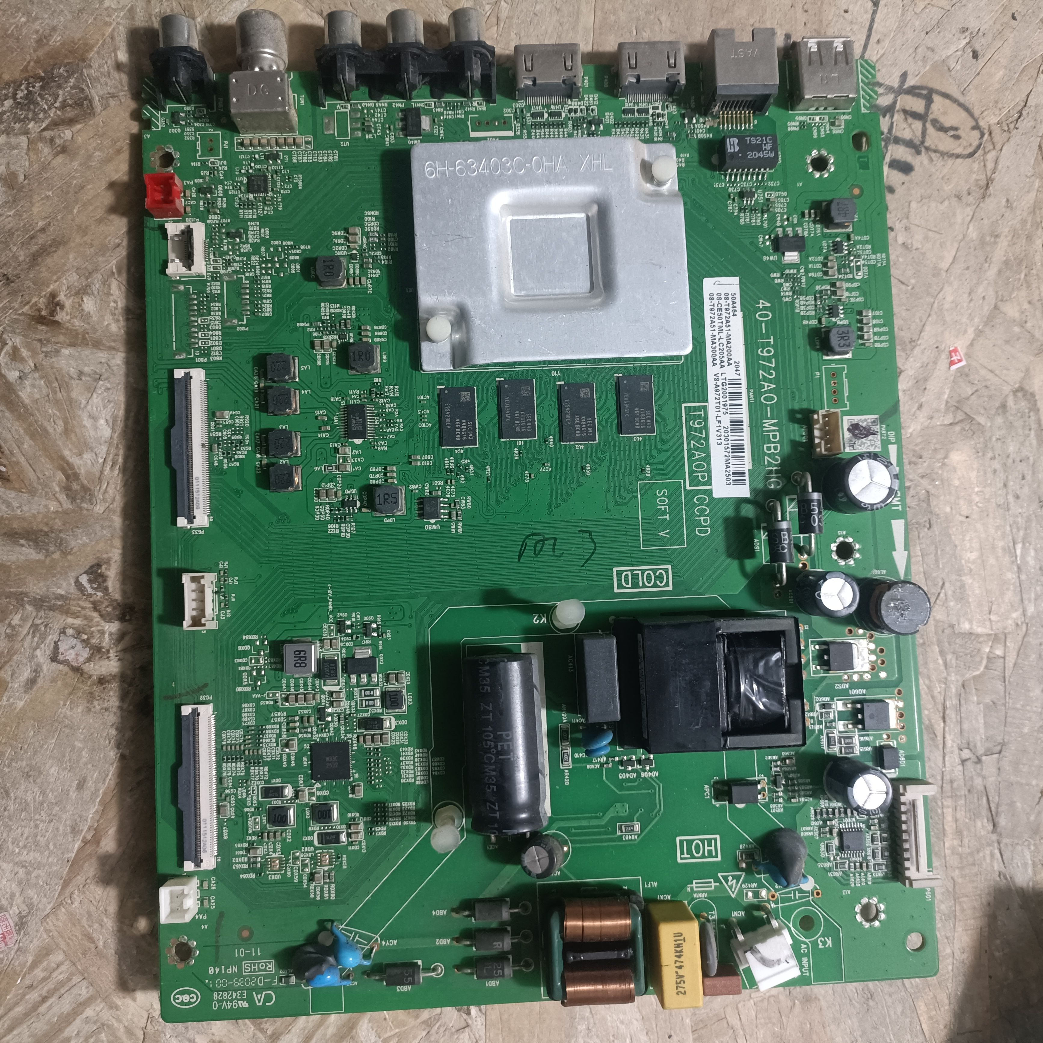 原装TCL 50A464 主板40-T972A0-MPB2HG屏LVU500NDEL PD9W00V1实拍