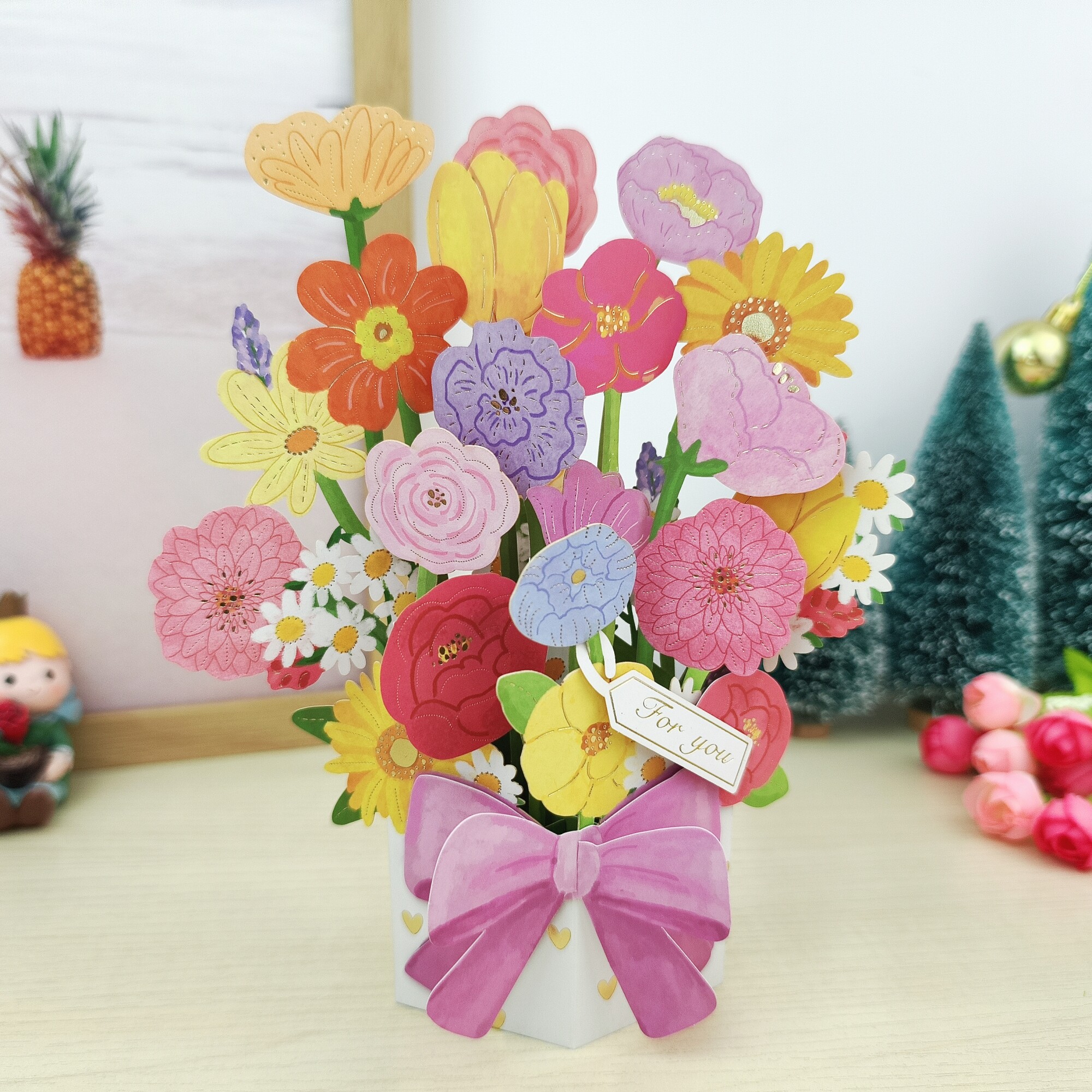 韩式创意繁花入梦立体贺卡生日礼物3D教师节祝福感谢老师万用卡片