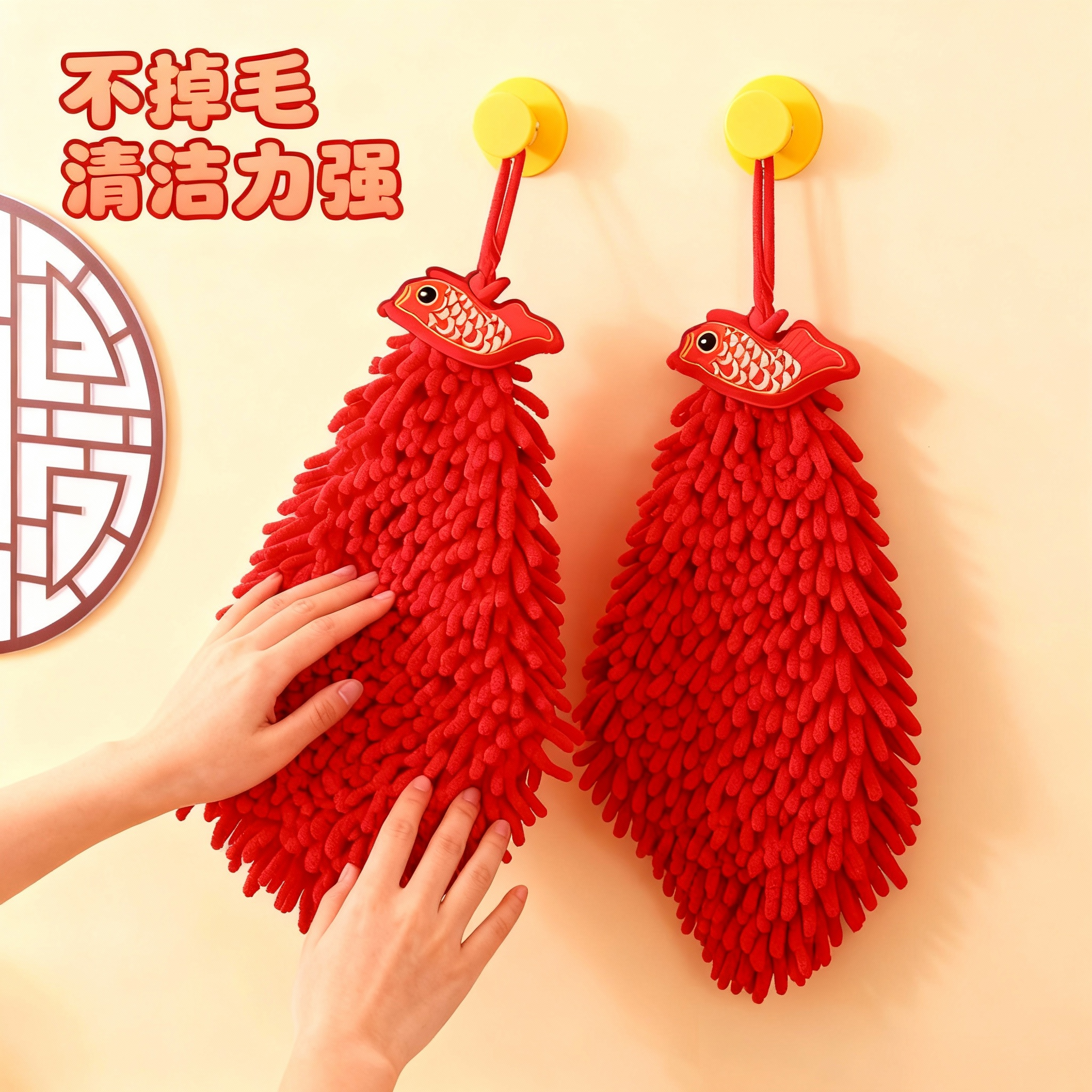 国潮马年擦手巾挂式吸水不掉毛