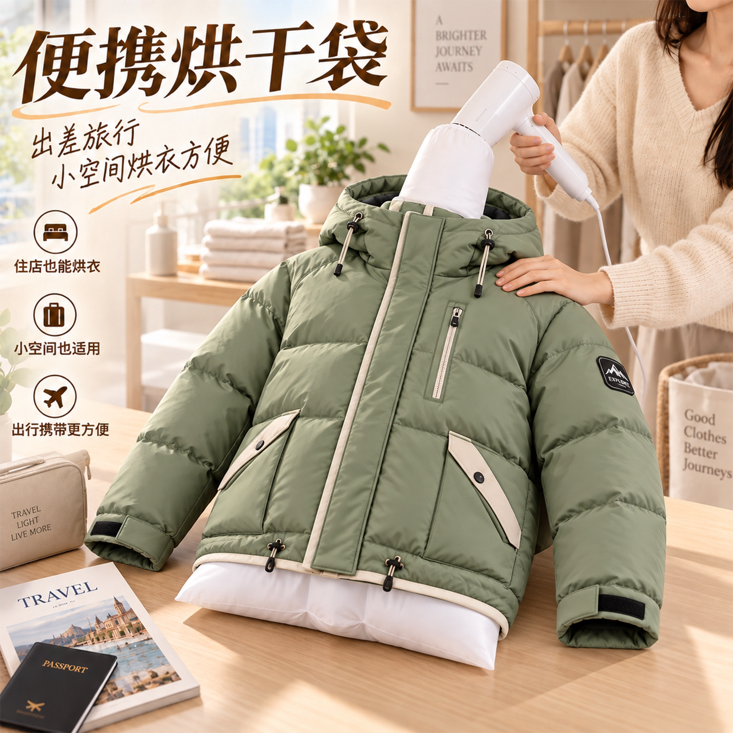 电吹风羽绒蓬松速干烘衣袋