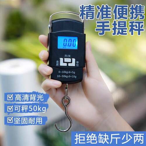 电子称手提便携式高精度家用称重迷你弹簧行李快递厨房用秤精准