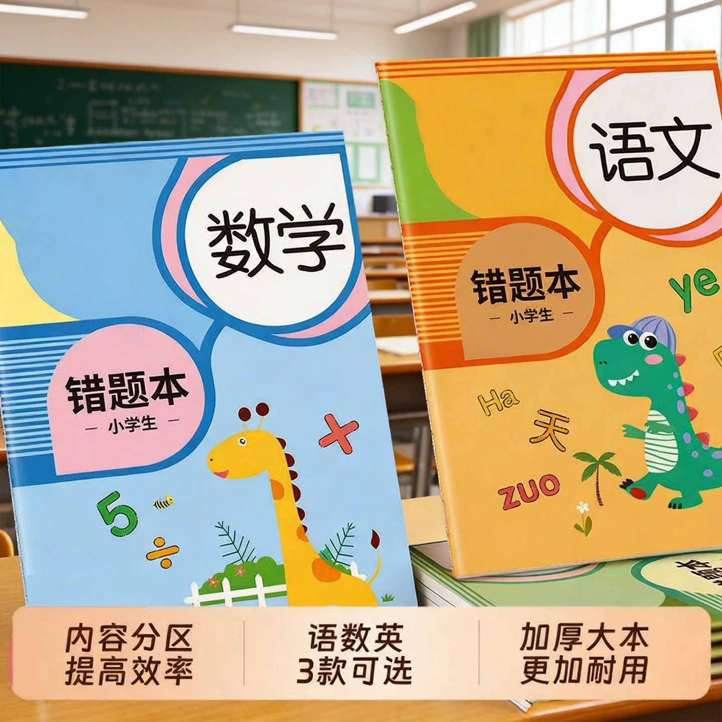 错题本小学生适用一年级数学纠错本二三年级错题整理本作业笔记本