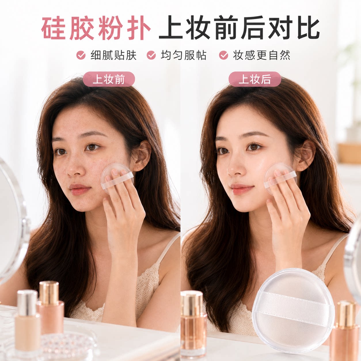 硅胶果冻粉扑干湿两用服帖不吃粉