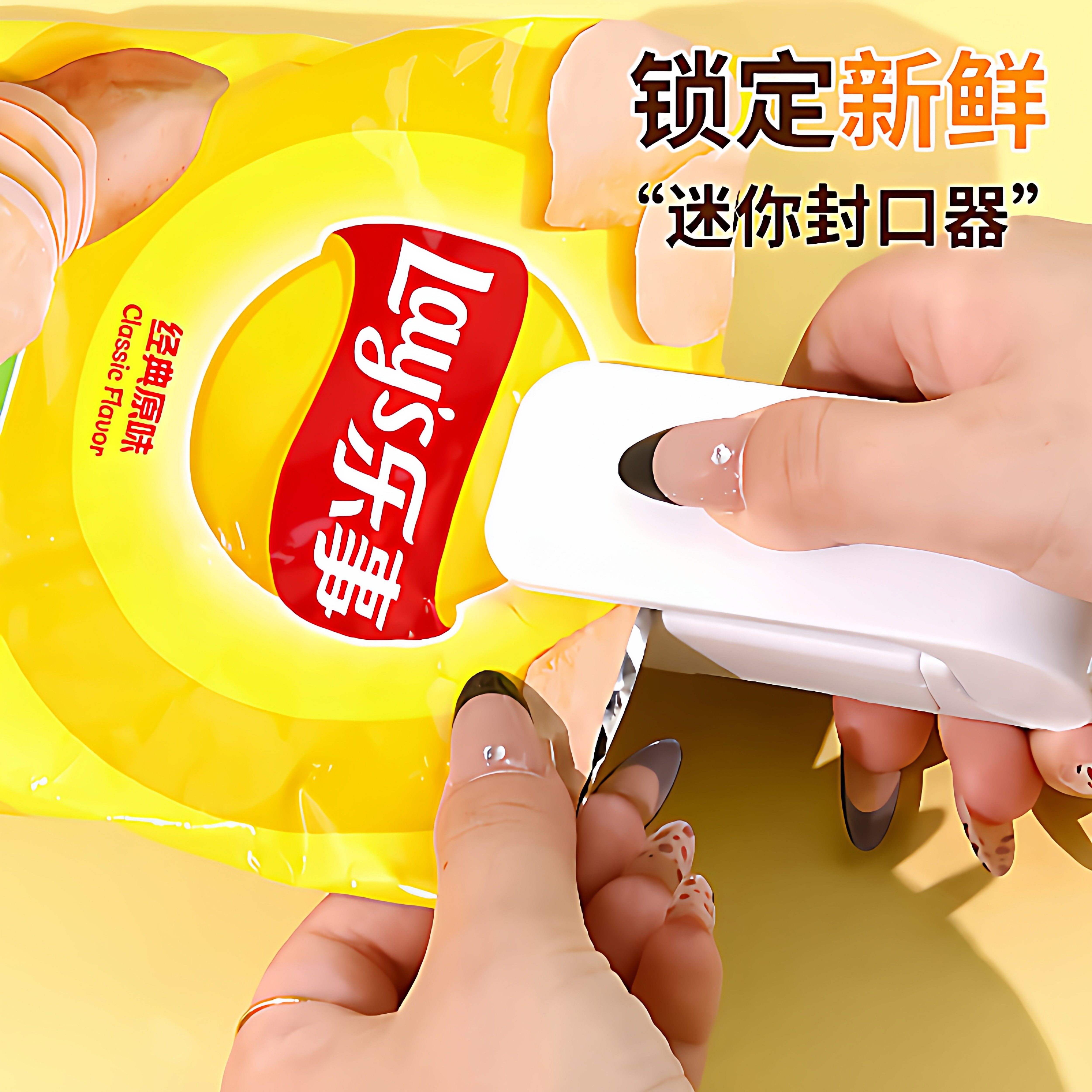 零食封口机小型迷你塑封机包装家用塑料袋食品保鲜抽真空封口神器
