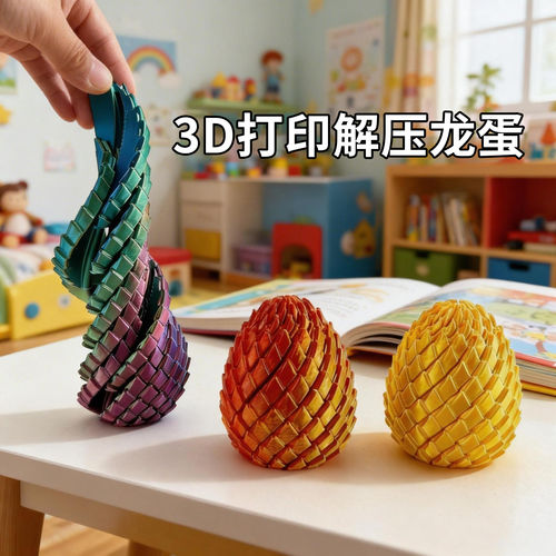 3D打印玩具解压龙蛋手指解压神器