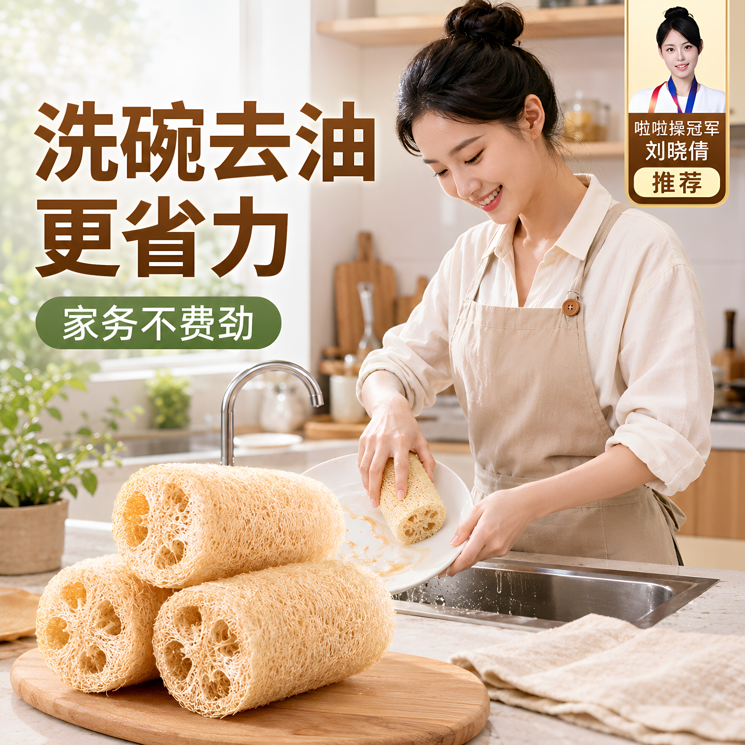 天然丝瓜络不沾油百洁布