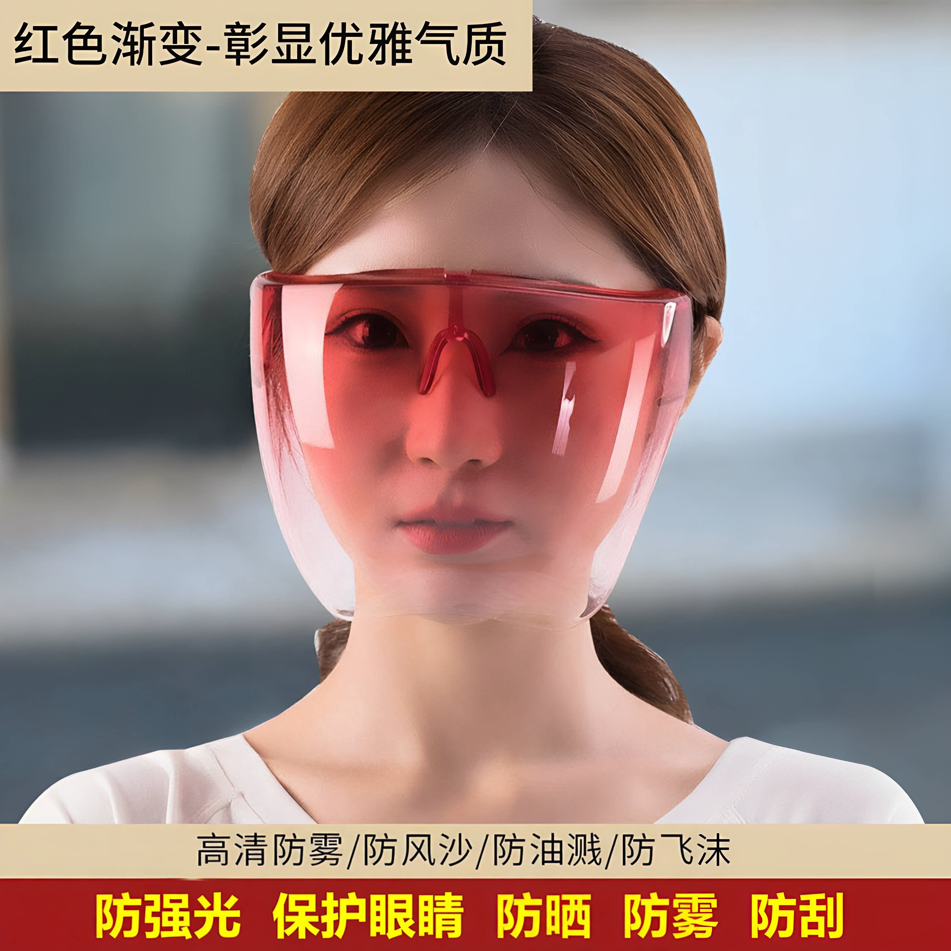 透明全脸防护面罩防雾防风防尘