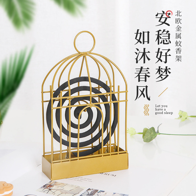 蚊香盘创意鸟笼驱蚊室内蚊香架