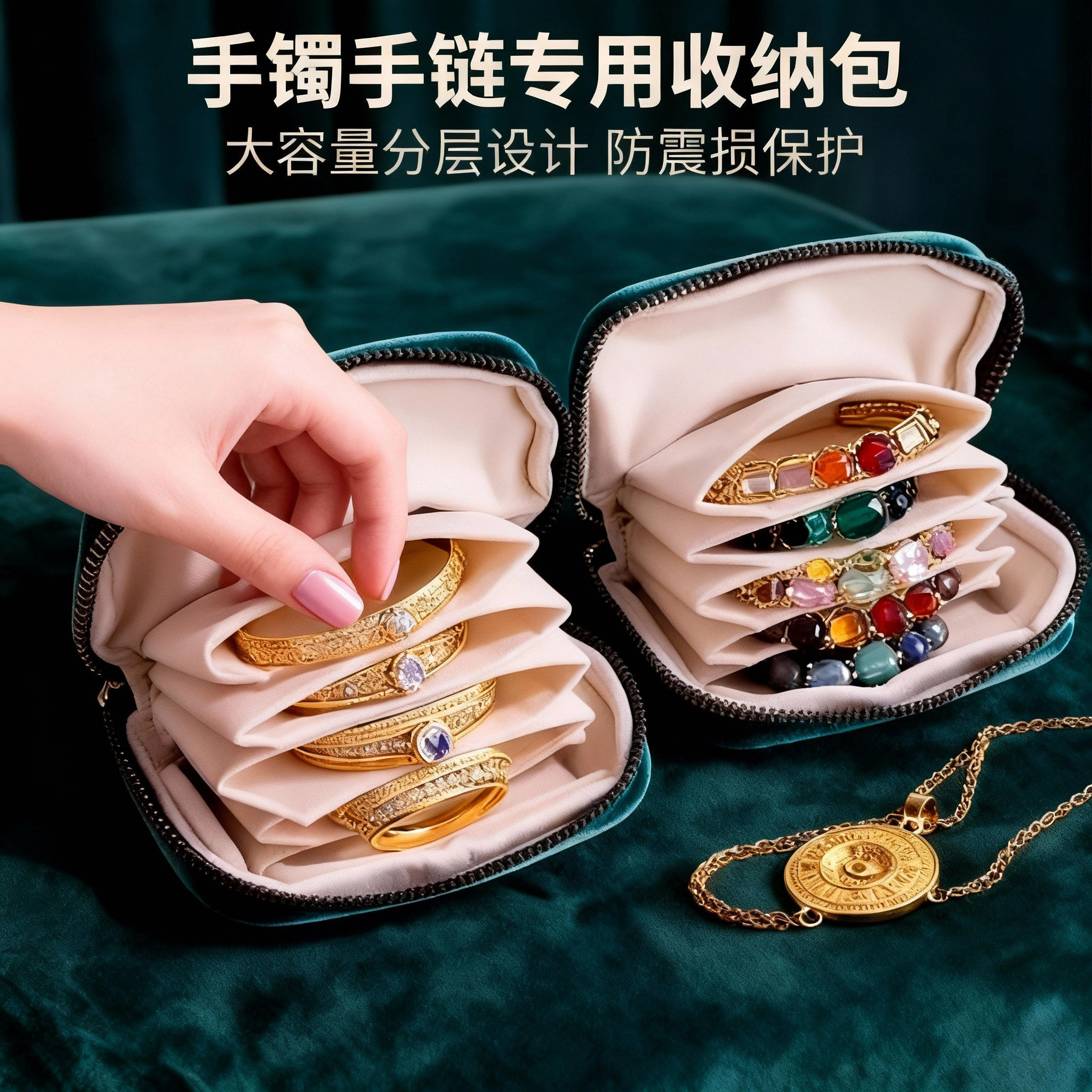 2026新款首饰包精致精致饰品手串手镯项链收纳袋便携带拉链首饰盒