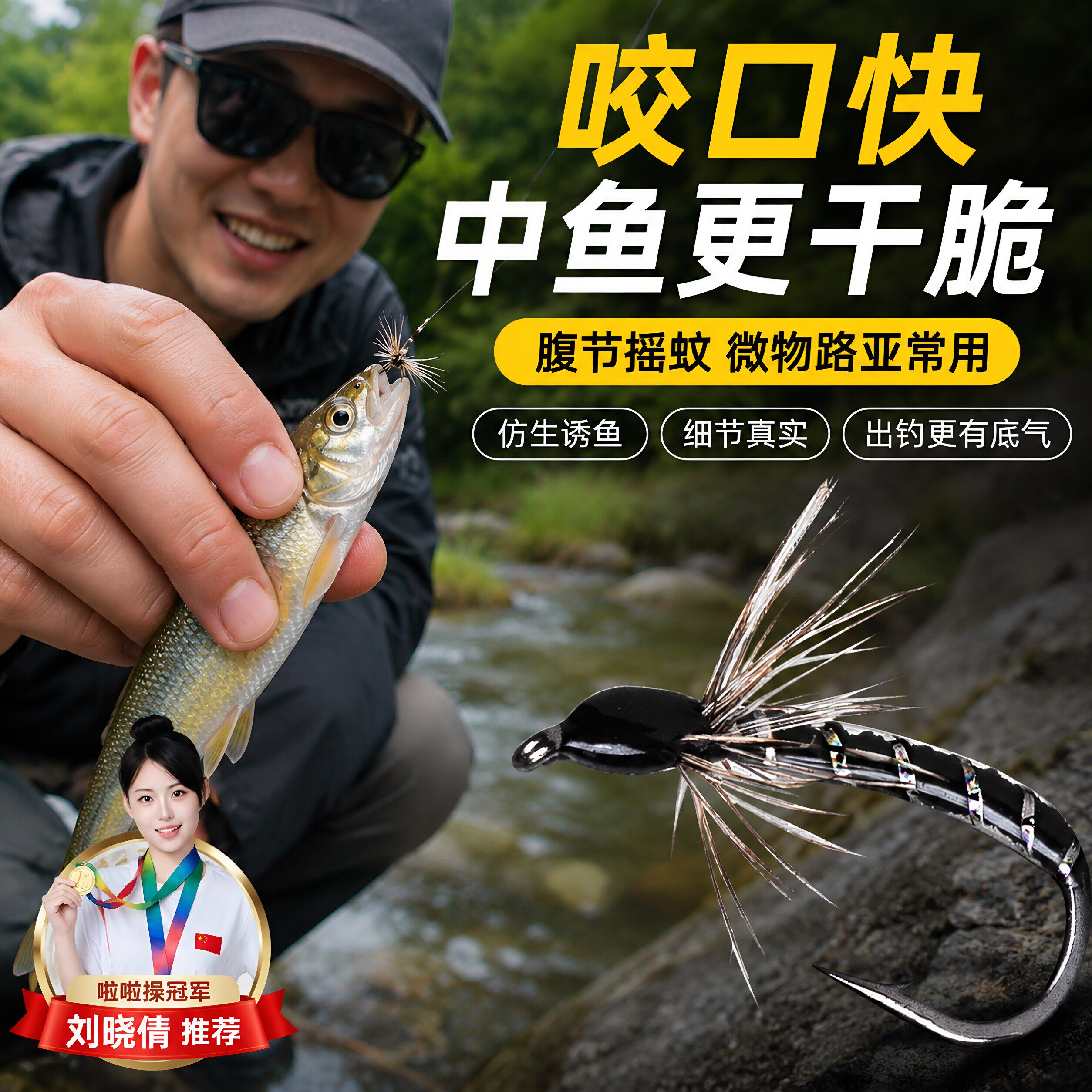 蓑羽腹节摇蚊路亚飞蝇钩青稍饵