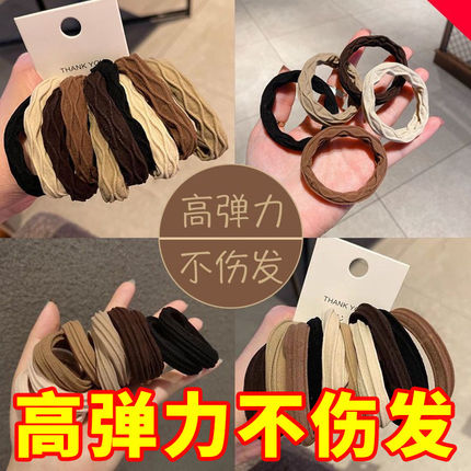 新款高弹力皮筋女扎头绳耐用不伤发绳丸子头饰网红粗发圈马尾皮套