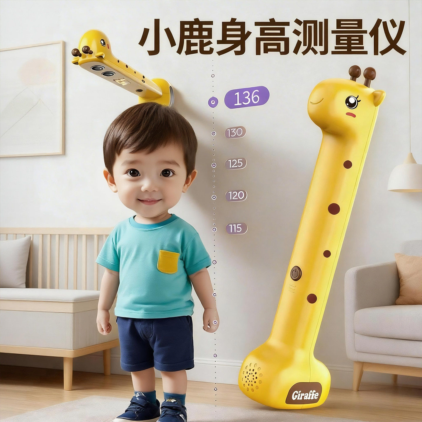 小鹿身高测量仪电子超声波灵敏精准儿童手持无线电子测量器家用