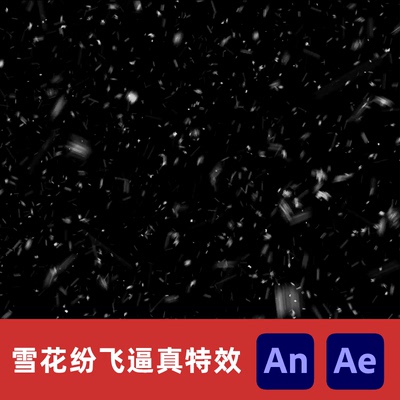 An/Ae沙雕动画逼真下雪天雪花飞舞鹅毛大雪纷飞全屏动态png序列帧