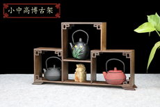 Яичный рулетик машина 实木茶杯茶具收纳架子小博古架鸡翅木迷你摆件紫砂茶壶茶宠展示架