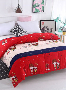 被套单双人单件150x160x200x230四件套磨毛学生宿舍被罩套非纯棉