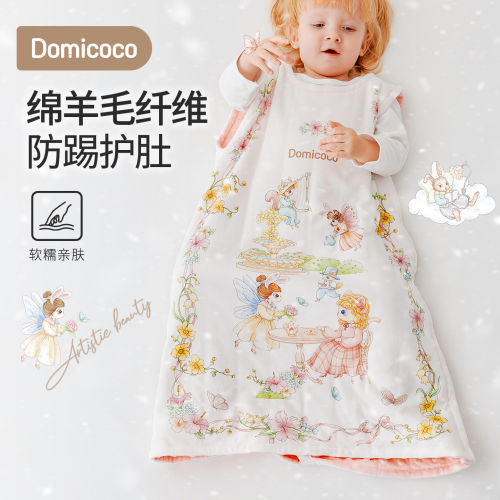 婴儿羊毛睡袋秋冬宝宝背心睡袋恒温保暖儿童防踢被子神器