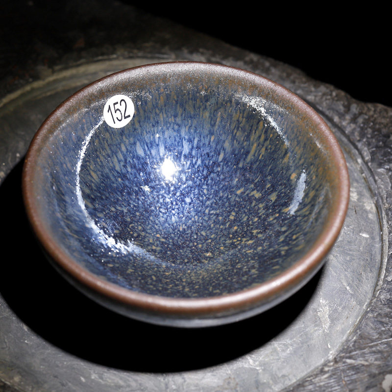 一物一拍丨巫清龙柴烧建盏主人杯纯手工建窑蓝底兔毫盏送礼物收藏