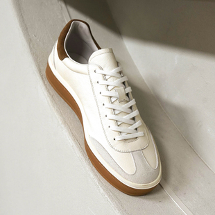 瑕疵特价复古德训鞋柔软情侣款男女通勤小白鞋真皮透气休闲运动鞋