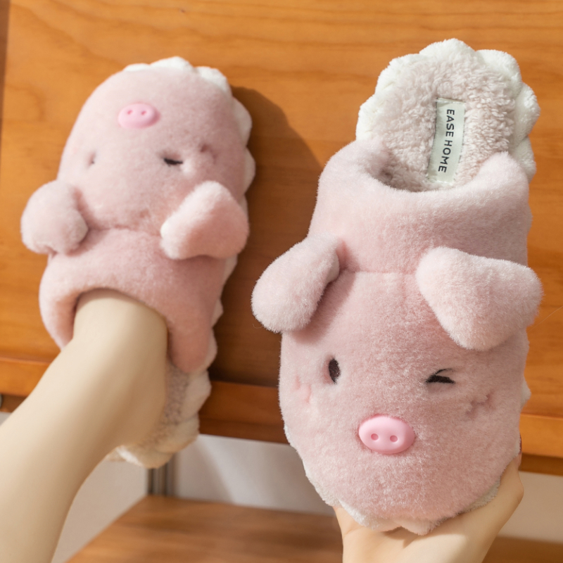 情侣可爱女棉拖鞋保暖毛绒月子鞋