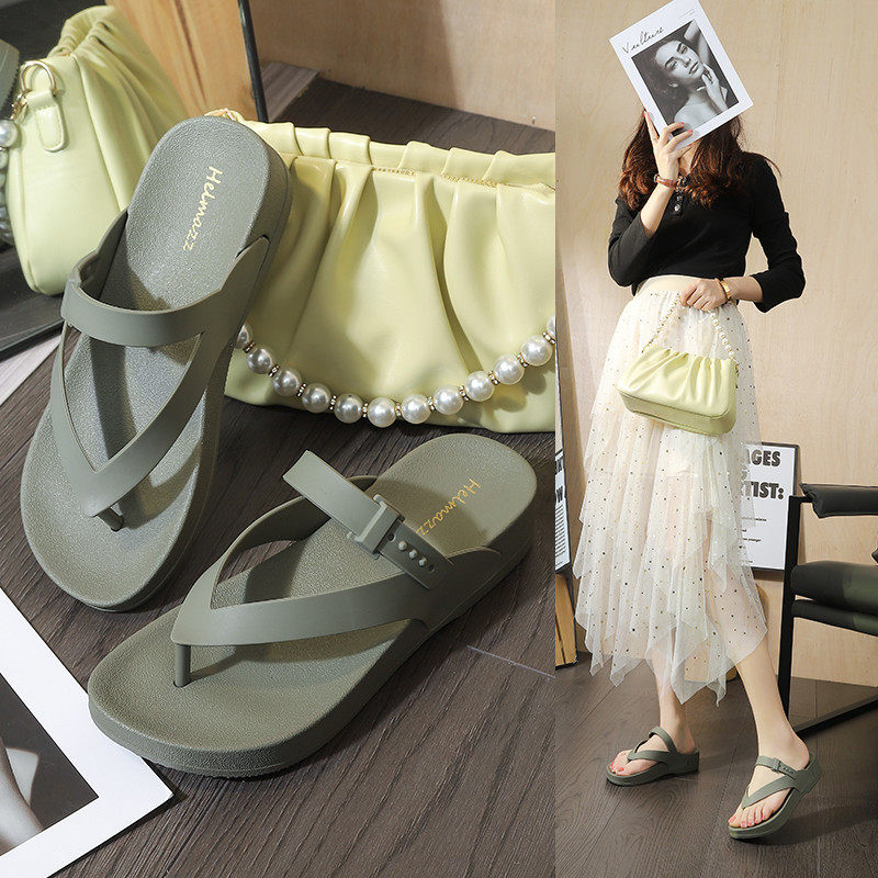 凉拖鞋女夏季新款韩版百搭时尚中跟沙滩仙女休闲潮流户外人字夹脚,女鞋,人字拖,淘宝优惠券,粉丝福利购,淘宝优惠卷