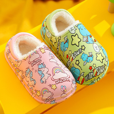 家居室内毛绒小童秋冬儿童男棉鞋