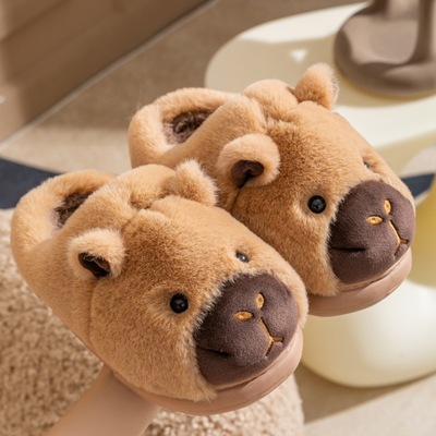 卡皮巴拉冬季儿童棉拖鞋男童保暖