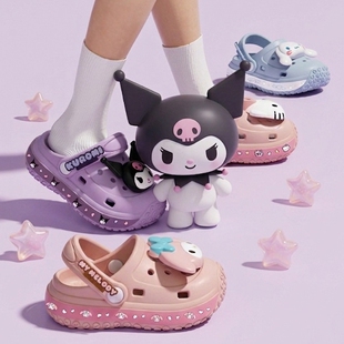 2026新款三丽鸥女童洞洞鞋居家户外防滑卡通美乐蒂凉拖鞋沙滩玩水