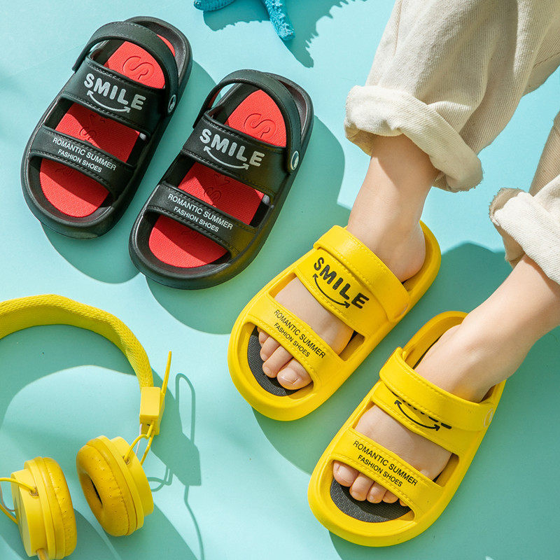 儿童凉拖鞋夏季男童女孩EVA软底防滑沙滩亲子大童洞洞鞋海边防臭