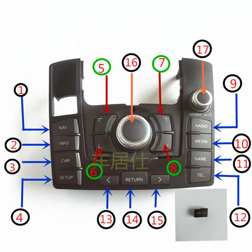 适用奥迪A6Lgaoguoqin多媒体按键