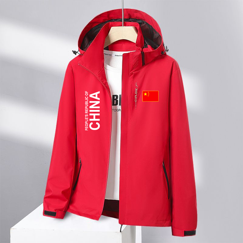 中国国家队运动外套风衣男女情侣秋冬季薄款加绒三合一冲锋衣定制