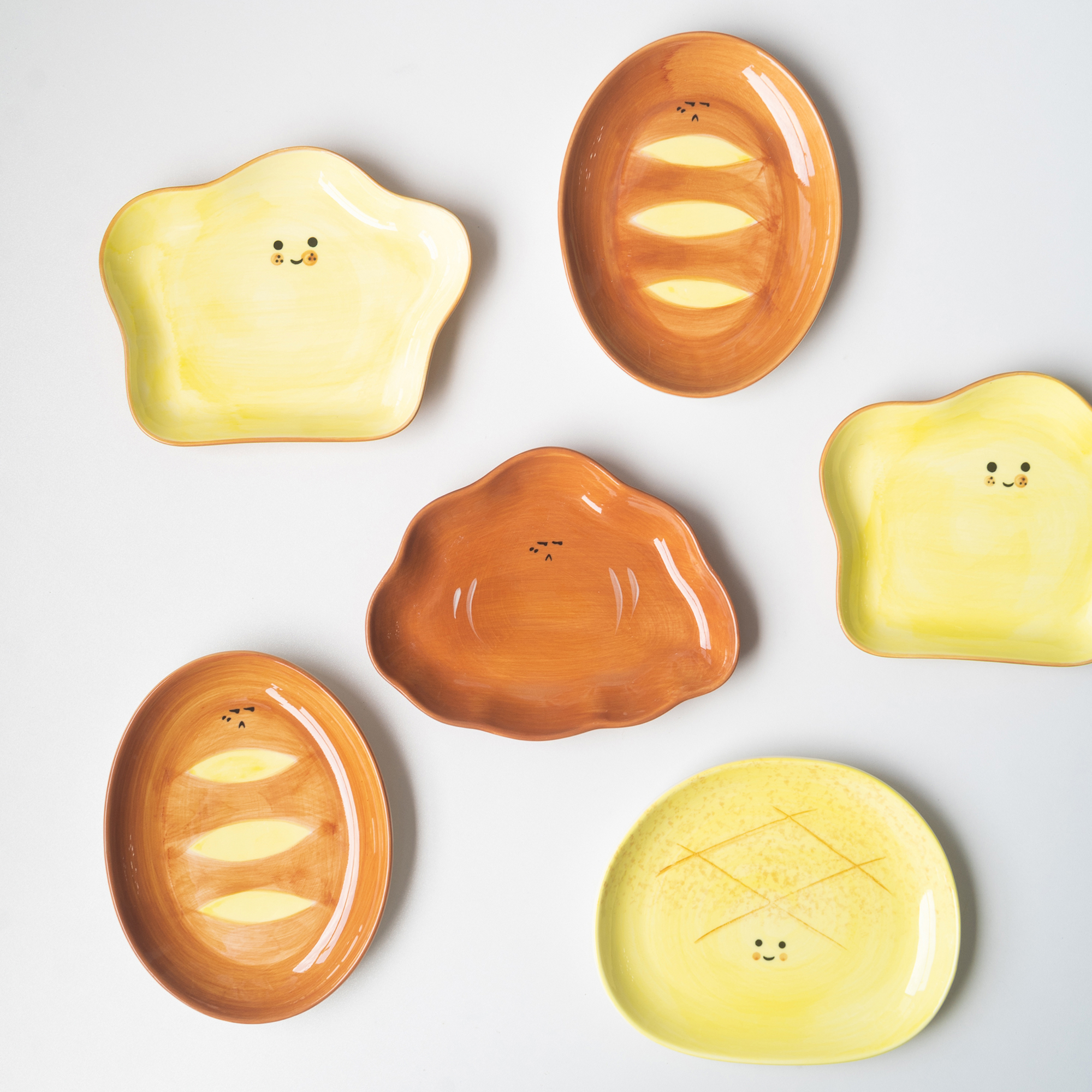 半村 是面包呀 陶瓷6英寸釉下彩小盘 甜品盘调味碟家用手绘油醋碟