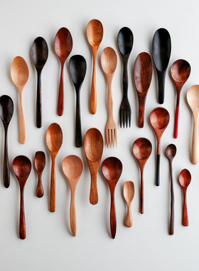 半村 外贸原单 日式天然实木勺木质长柄勺千寻勺甜品勺主食勺调羹