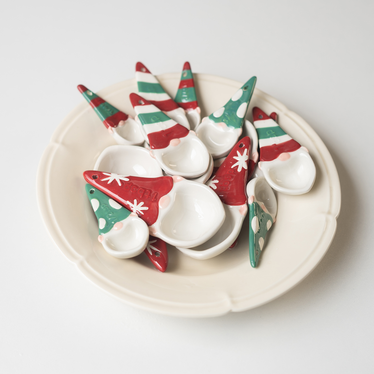 半村 圣诞系列 外贸原单陶瓷计量量匙烘焙控限盐勺咖啡豆计量勺子