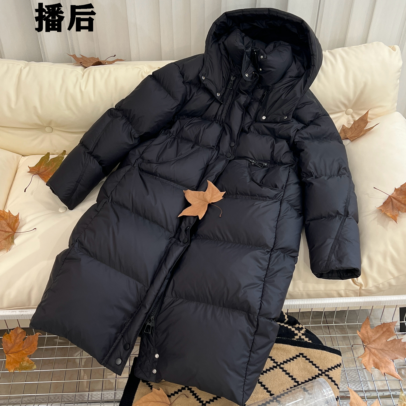 90白鹅绒男女情侣播后大码长款