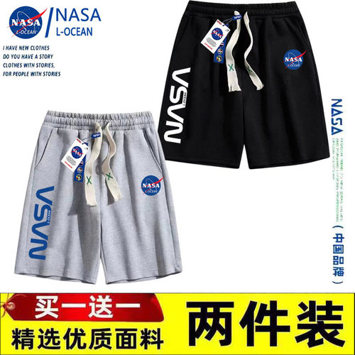 NASA短裤男夏季潮牌潮流ins薄款韩版宽松直筒休闲外穿美式五分裤