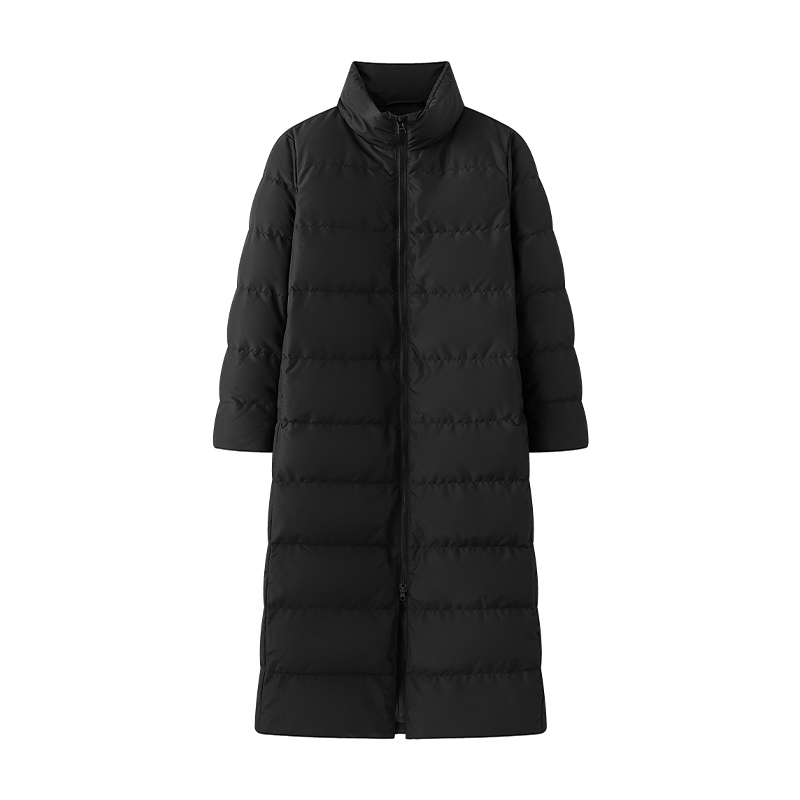 中和休闲宽松长款立领羽绒服女