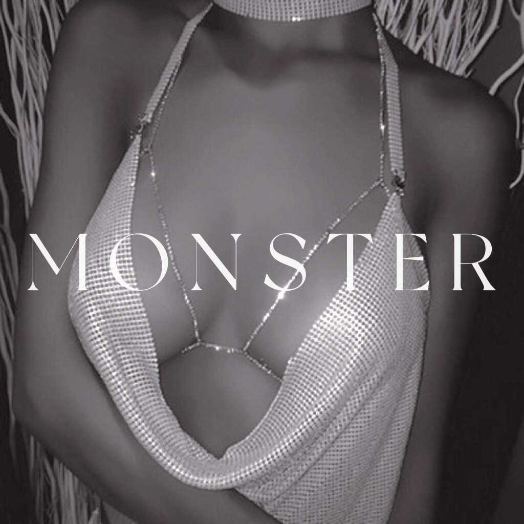 MONSTER 身体链 闪钻胸链 比基尼胸部装饰 饰品 辣妹 欧美风