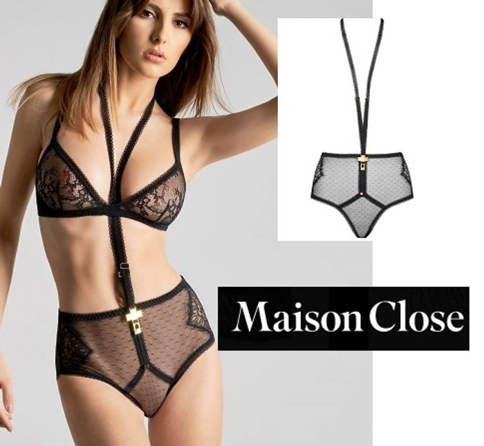 Maison-Close 睫毛蕾丝高腰内裤 无钢圈文胸