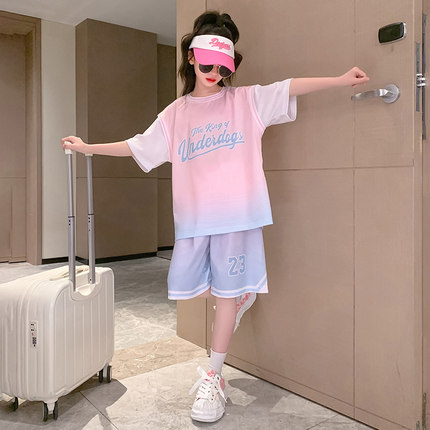 定制女童篮球服套装中大童运动服儿童夏季速干透气表演球服印字潮